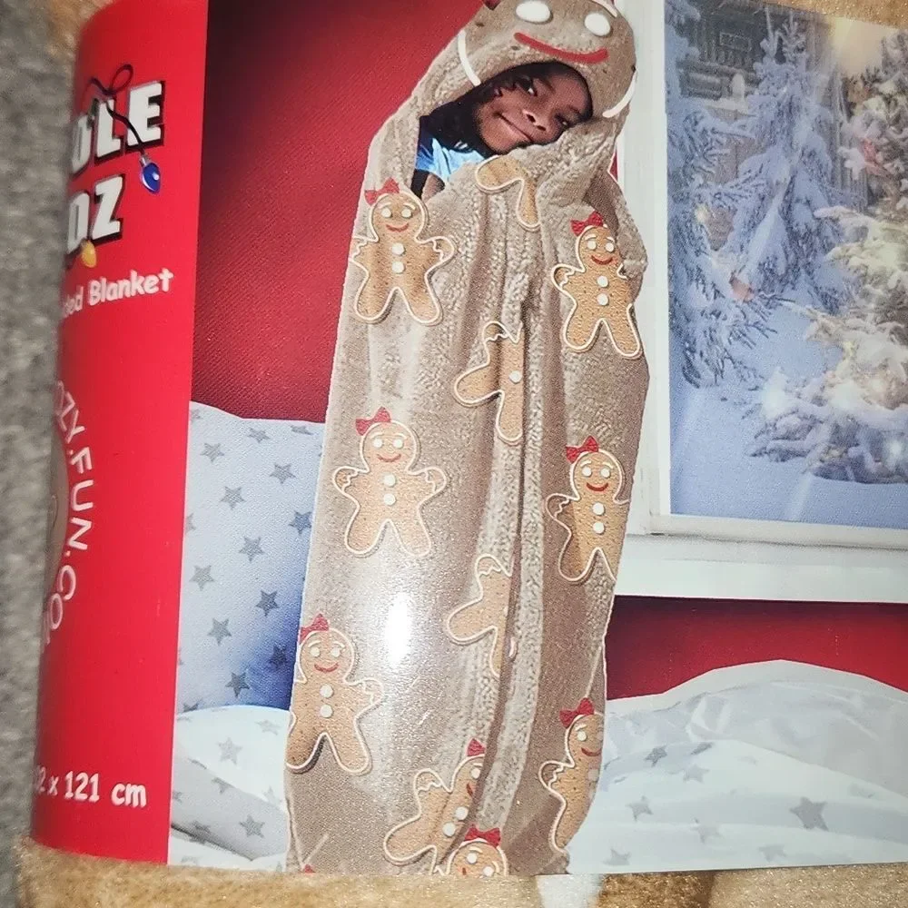 Cozy Tan Kids Blanket with Hood